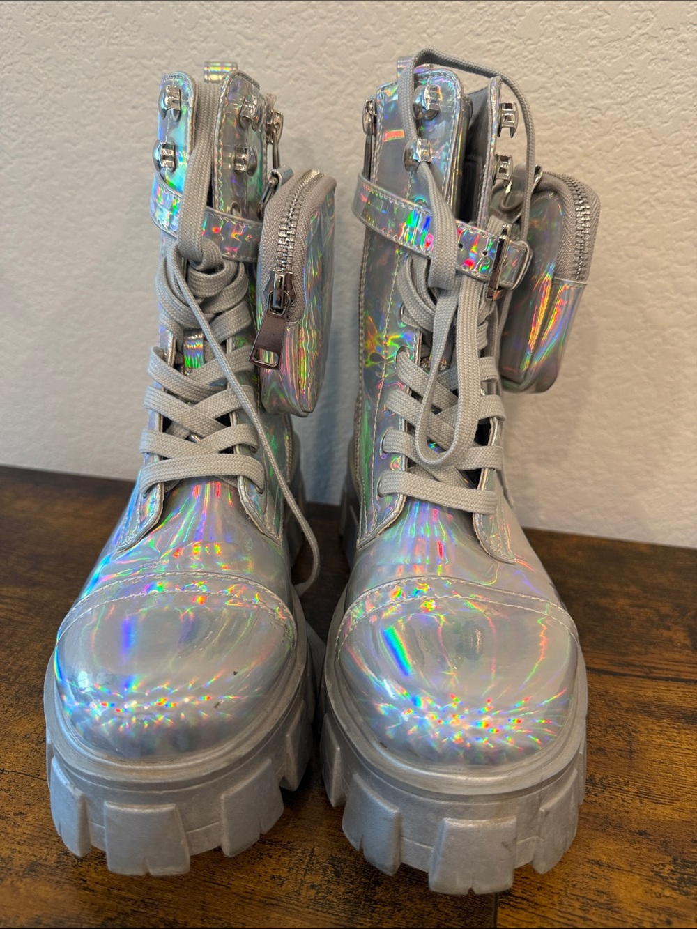 Cape Robbin Women's Platform Combat Boots - Lace Up Chunky | Rave | Size 6 | EUC - Picture 3 of 6
